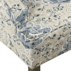HomePop Traditional Fabric Swoop Arm Accent Chair In Antiqued Blue -Chair Promotion Store 2439051 6 L