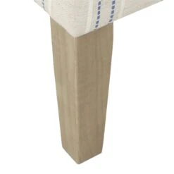 HomePop Emerson Wood & Fabric Stripe Pattern Wingback Accent Chair In White/Blue -Chair Promotion Store 2439085 6 L