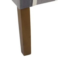 HomePop Wood And Fabric Plaid Pattern Swoop Arm Accent Chair In Black -Chair Promotion Store 2439136 5 L