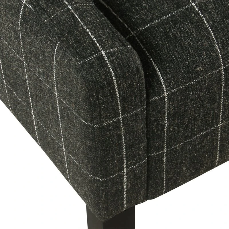 HomePop Wood And Fabric Windowpane Pattern Swoop Arm Accent Chair In Black 17 HomePop Wood And Fabric Windowpane Pattern Swoop Arm Accent Chair In Black - Image 17