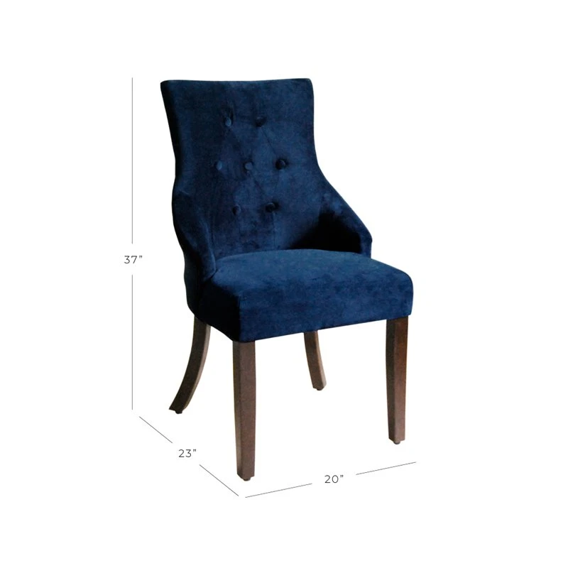 HomePop Traditional Velvet Tufted English Arm Accent Chair In Blue 5 HomePop Traditional Velvet Tufted English Arm Accent Chair In Blue - Image 5