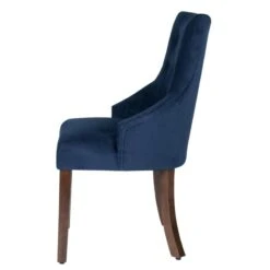 HomePop Traditional Velvet Tufted English Arm Accent Chair In Blue 20 HomePop Traditional Velvet Tufted English Arm Accent Chair In Blue -Chair Promotion Store 2439145 4 L