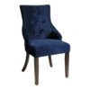 HomePop Traditional Velvet Tufted English Arm Accent Chair In Blue