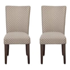 HomePop 38" Traditional Wood And Fabric Parson Dining Chairs In Blue (Set Of 2)