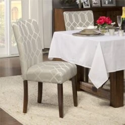 HomePop 38" Traditional Fabric Parsons Dining Chairs In Green (Set Of 2)