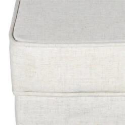 HomePop Cole Square Transitional Wood And Fabric Storage Ottoman In Blue -Chair Promotion Store 2439248 8 L