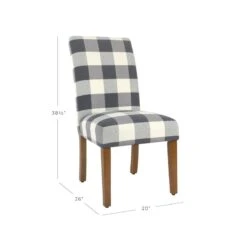 HomePop 38.5" Fabric Plaid Pattern Parsons Dining Chairs In Black (Set Of 2) 33 HomePop 38.5" Fabric Plaid Pattern Parsons Dining Chairs In Black (Set Of 2) -Chair Promotion Store 2439267 10 L