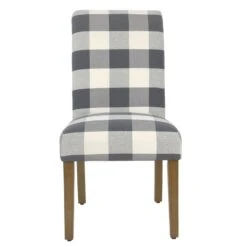 HomePop 38.5" Fabric Plaid Pattern Parsons Dining Chairs In Black (Set Of 2) 34 HomePop 38.5" Fabric Plaid Pattern Parsons Dining Chairs In Black (Set Of 2) -Chair Promotion Store 2439267 2 L