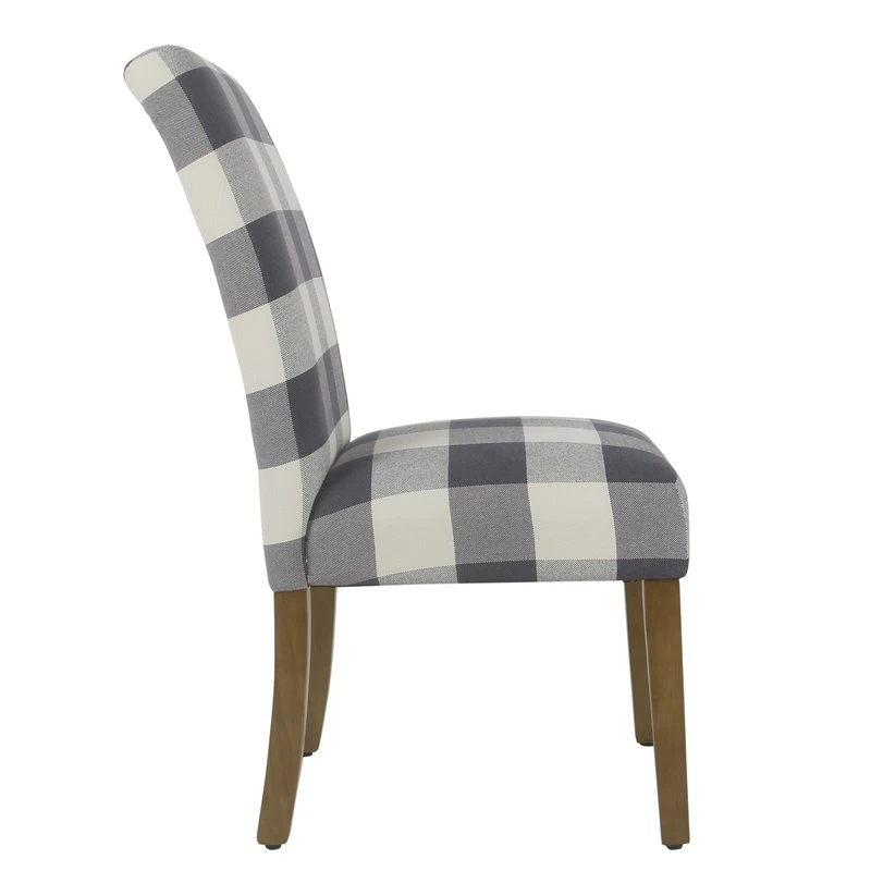 HomePop 38.5" Fabric Plaid Pattern Parsons Dining Chairs In Black (Set Of 2) 16 HomePop 38.5" Fabric Plaid Pattern Parsons Dining Chairs In Black (Set Of 2) - Image 16
