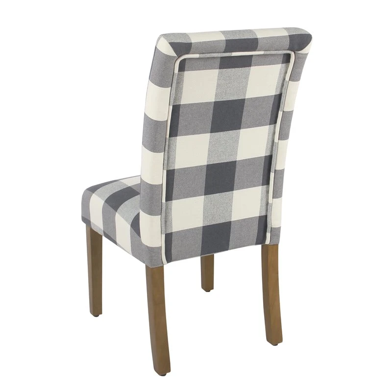 HomePop 38.5" Fabric Plaid Pattern Parsons Dining Chairs In Black (Set Of 2) 17 HomePop 38.5" Fabric Plaid Pattern Parsons Dining Chairs In Black (Set Of 2) - Image 17