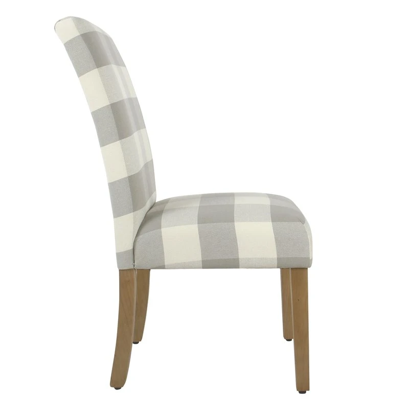 HomePop 38.5" Fabric Plaid Pattern Parsons Dining Chairs In Black (Set Of 2) 5 HomePop 38.5" Fabric Plaid Pattern Parsons Dining Chairs In Black (Set Of 2) - Image 5