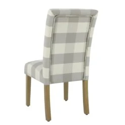 HomePop 38.5" Fabric Plaid Pattern Parsons Dining Chairs In Black (Set Of 2) 25 HomePop 38.5" Fabric Plaid Pattern Parsons Dining Chairs In Black (Set Of 2) -Chair Promotion Store 2439268 4 L