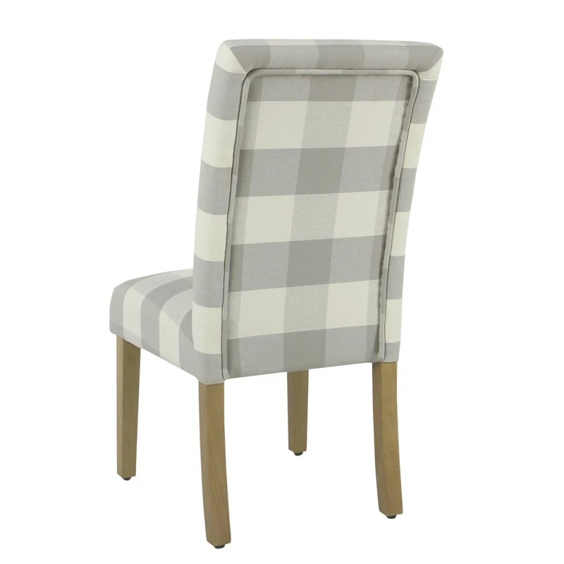 HomePop 38.5" Fabric Plaid Pattern Parsons Dining Chairs In Black (Set Of 2) 6 HomePop 38.5" Fabric Plaid Pattern Parsons Dining Chairs In Black (Set Of 2) - Image 6