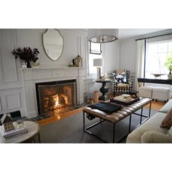 HomePop Draper Modern Faux Leather Large Ottoman With Button Tufting In Brown -Chair Promotion Store 2439301 13 L