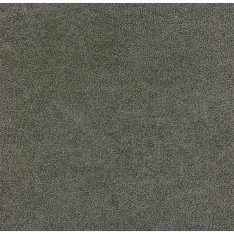 HomePop Round Traditional Wood And Faux Leather Large Storage Ottoman In Gray 15 HomePop Round Traditional Wood And Faux Leather Large Storage Ottoman In Gray - Image 15