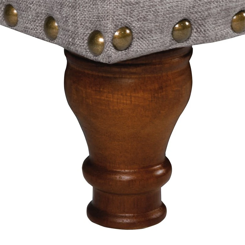 HomePop Rectangle Traditional Fabric Storage Bench With Nailhead Trim In Tan 19 HomePop Rectangle Traditional Fabric Storage Bench With Nailhead Trim In Tan - Image 19