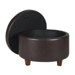 HomePop Transitional Faux Leather Large Storage Ottoman In Red -Chair Promotion Store 2439450 4 L 2