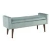 HomePop Fulton Modern Velvet Fabric Storage Bench In Dark Navy