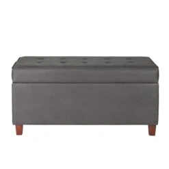 HomePop Traditional Faux Leather Large Storage Bench In Brown 34 HomePop Traditional Faux Leather Large Storage Bench In Brown -Chair Promotion Store 2439485 2 L