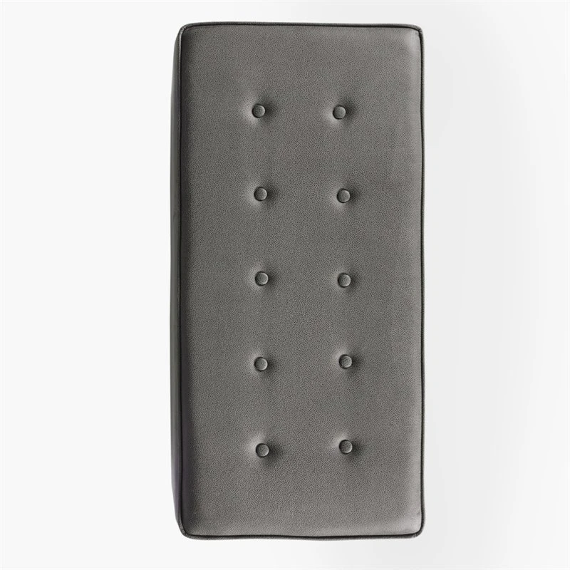 HomePop Traditional Faux Leather Large Storage Bench In Brown 17 HomePop Traditional Faux Leather Large Storage Bench In Brown - Image 17