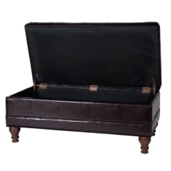 HomePop Traditional Faux Leather Large Storage Bench In Brown 28 HomePop Traditional Faux Leather Large Storage Bench In Brown -Chair Promotion Store 2439486 6 L
