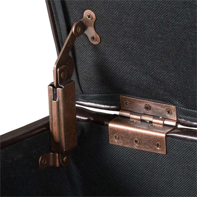 HomePop Traditional Faux Leather Large Storage Bench In Brown 12 HomePop Traditional Faux Leather Large Storage Bench In Brown - Image 12