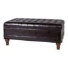 HomePop Traditional Faux Leather Large Storage Bench In Brown