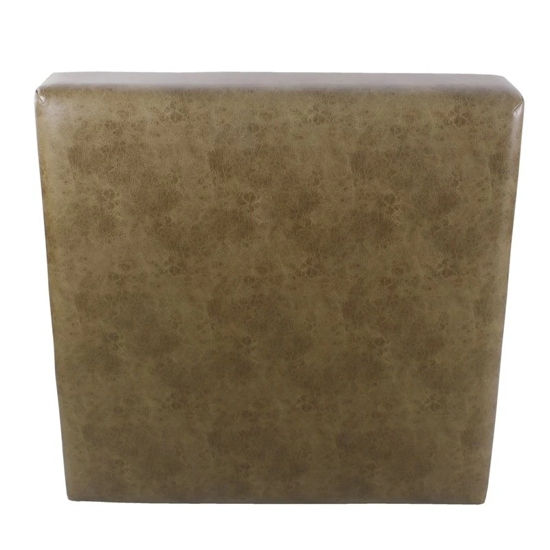 HomePop Square Transitional Wood And Vegan Faux Leather Ottoman In Light Brown 3 HomePop Square Transitional Wood And Vegan Faux Leather Ottoman In Light Brown - Image 3