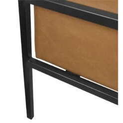 HomePop Modern Faux Leather Accent Chair With Matte Black Metal Legs In Brown -Chair Promotion Store 2573845 6 L