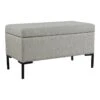 HomePop 17.5" Medium Modern Velvet Fabric Storage Bench With Metal Legs In Green