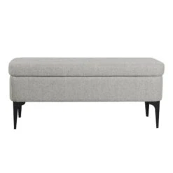 HomePop 17.5" Large Modern Sustainable Woven Fabric Storage Bench In Gray 24 HomePop 17.5" Large Modern Sustainable Woven Fabric Storage Bench In Gray -Chair Promotion Store 2573864 2 L