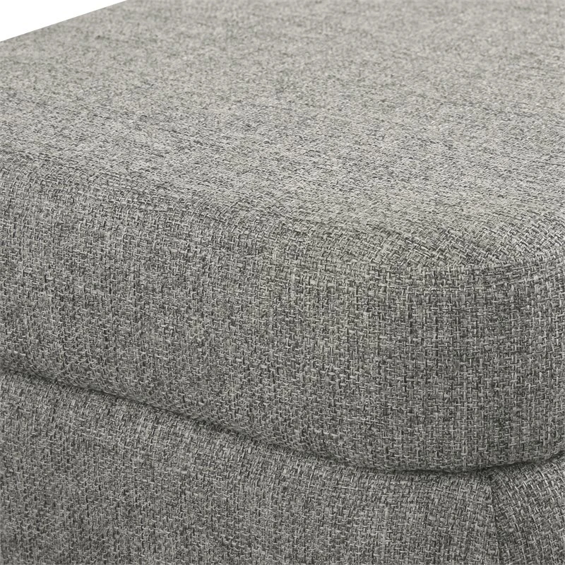 HomePop 17.5" Large Modern Sustainable Woven Fabric Storage Bench In Gray 9 HomePop 17.5" Large Modern Sustainable Woven Fabric Storage Bench In Gray - Image 9