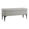 HomePop 17.5" Large Modern Sustainable Woven Fabric Storage Bench In Gray