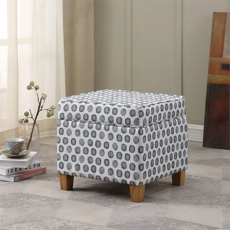 HomePop Square Transitional Fabric Storage Ottoman In Multi-Color 2 HomePop Square Transitional Fabric Storage Ottoman In Multi-Color - Image 2
