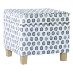 HomePop Square Transitional Fabric Storage Ottoman In Multi-Color