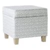HomePop Square Transitional Fabric Storage Ottoman In Light Gray