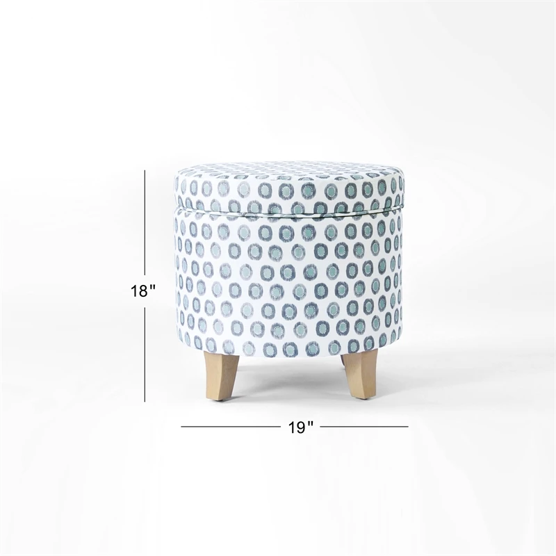 HomePop Round Transitional Fabric Storage Ottoman In Multi-Color 11 HomePop Round Transitional Fabric Storage Ottoman In Multi-Color - Image 11