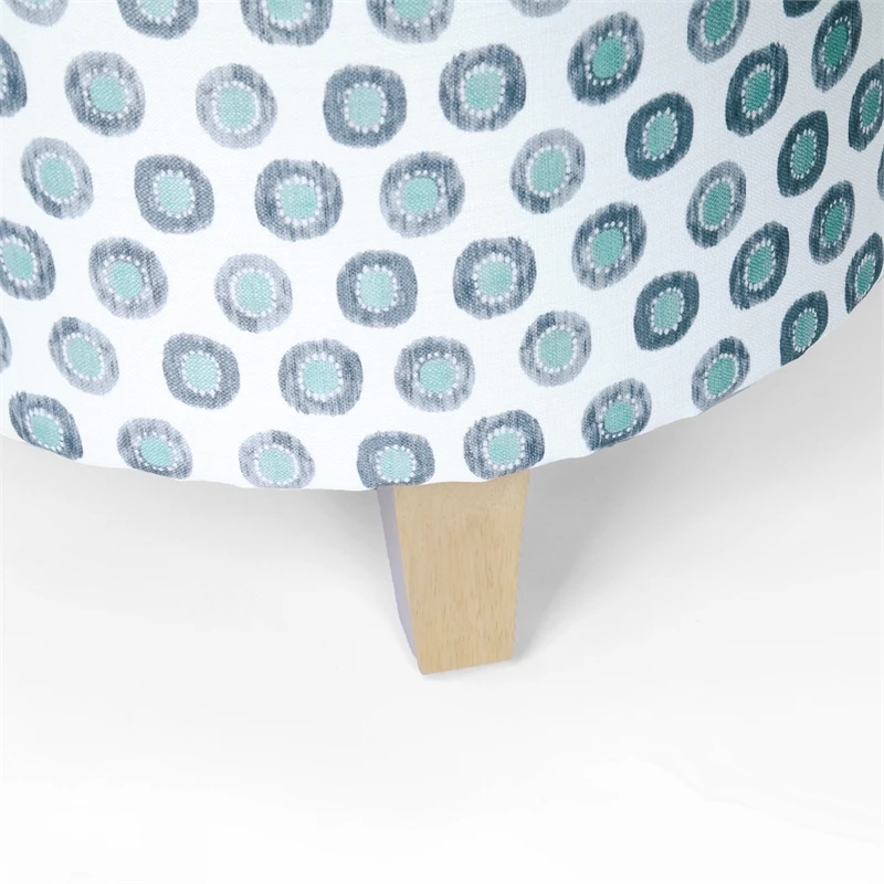 HomePop Round Transitional Fabric Storage Ottoman In Multi-Color 7 HomePop Round Transitional Fabric Storage Ottoman In Multi-Color - Image 7