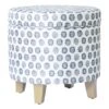 HomePop Round Transitional Fabric Storage Ottoman In Multi-Color