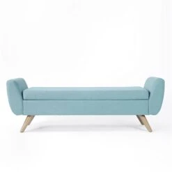 HomePop 17" Seat Height Modern Fabric & Wood Storage Bench In French Blue 14 HomePop 17" Seat Height Modern Fabric & Wood Storage Bench In French Blue -Chair Promotion Store 2675952 2 L