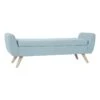 HomePop 17" Seat Height Modern Fabric & Wood Storage Bench In French Blue