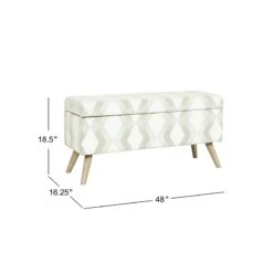 HomePop 18.5" Modern Fabric & Wood Storage Bench In Multi-Color -Chair Promotion Store 2675953 11 L