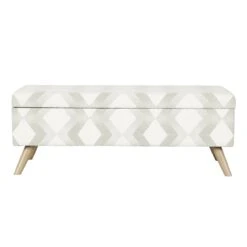HomePop 18.5" Modern Fabric & Wood Storage Bench In Multi-Color -Chair Promotion Store 2675953 2 L