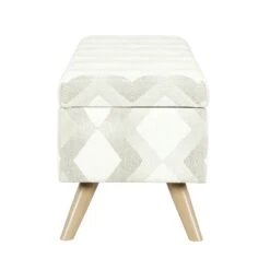 HomePop 18.5" Modern Fabric & Wood Storage Bench In Multi-Color -Chair Promotion Store 2675953 3 L