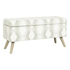 HomePop 18.5" Modern Fabric & Wood Storage Bench In Multi-Color