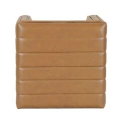 HomePop 16.5" Modern Faux Leather Decorative Ottoman In Carmel Brown 13 HomePop 16.5" Modern Faux Leather Decorative Ottoman In Carmel Brown -Chair Promotion Store 2675957 4 L