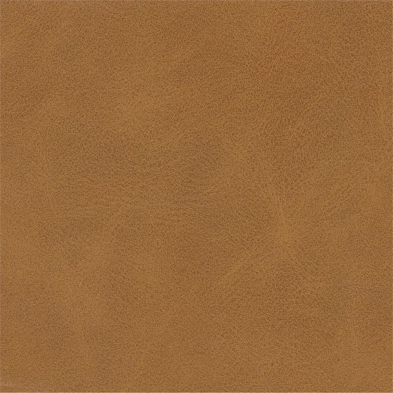 HomePop 16.5" Modern Faux Leather Decorative Ottoman In Carmel Brown 8 HomePop 16.5" Modern Faux Leather Decorative Ottoman In Carmel Brown - Image 8