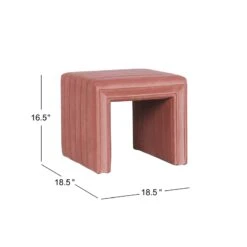 HomePop 16.5" Modern Velvet Decorative Ottoman In Blush Pink 17 HomePop 16.5" Modern Velvet Decorative Ottoman In Blush Pink -Chair Promotion Store 2675958 17 L