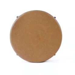 HomePop Modern Faux Leather Decorative Ottoman In Carmel Brown 14 HomePop Modern Faux Leather Decorative Ottoman In Carmel Brown -Chair Promotion Store 2675962 4 L