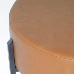 HomePop Modern Faux Leather Decorative Ottoman In Carmel Brown 15 HomePop Modern Faux Leather Decorative Ottoman In Carmel Brown -Chair Promotion Store 2675962 5 L
